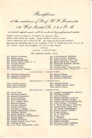 Image for Invitation to Prof. H. P. Fredericks' Third Full Dress Ball, Reception and Banquet Corning, New York