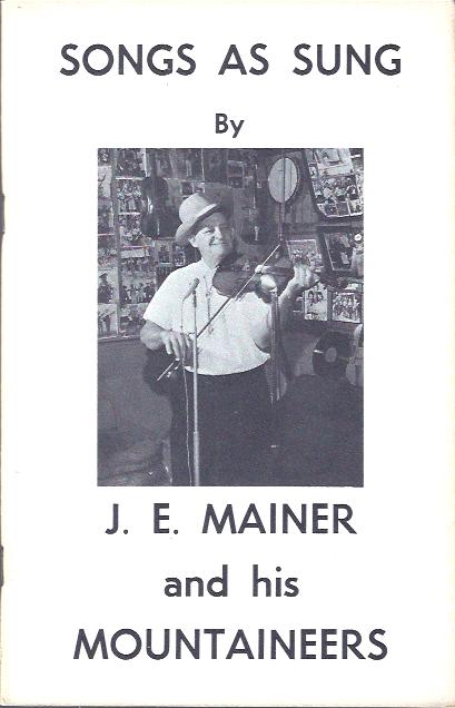 Image for Songs As Sung by J. E. Mainer and His Mountaineers