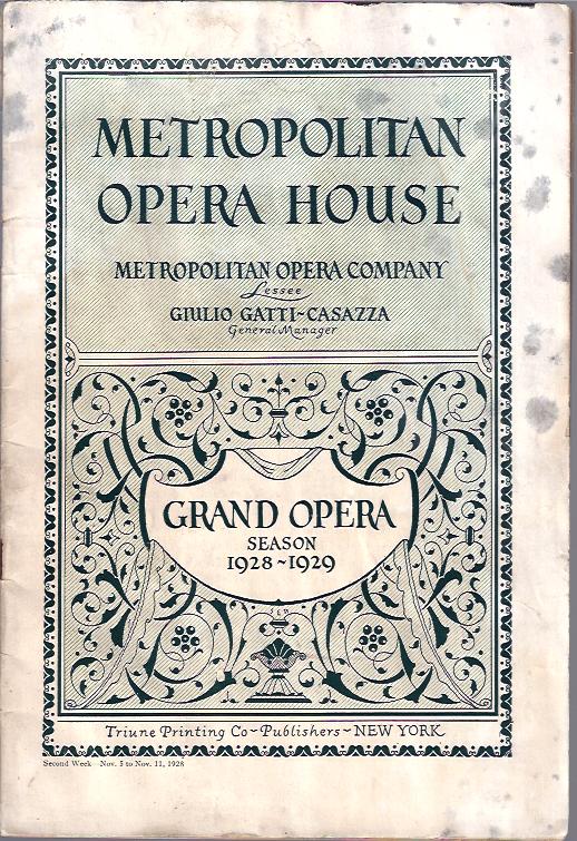 Image for Grand Opera Season, 1928 - 1929