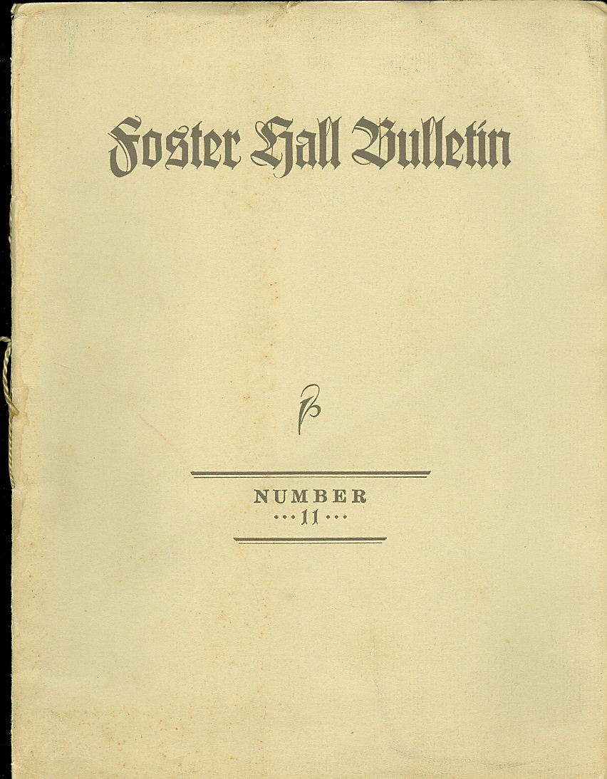 Image for Foster Hall Bulletin