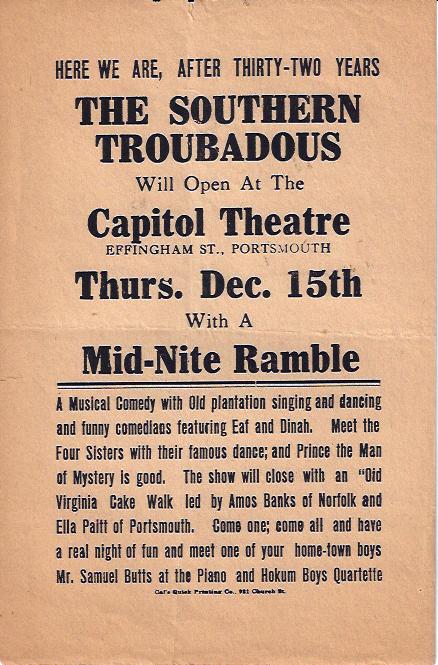 Image for The Southern Troubadours Capitol Theatre, Portsmouth, Virginia