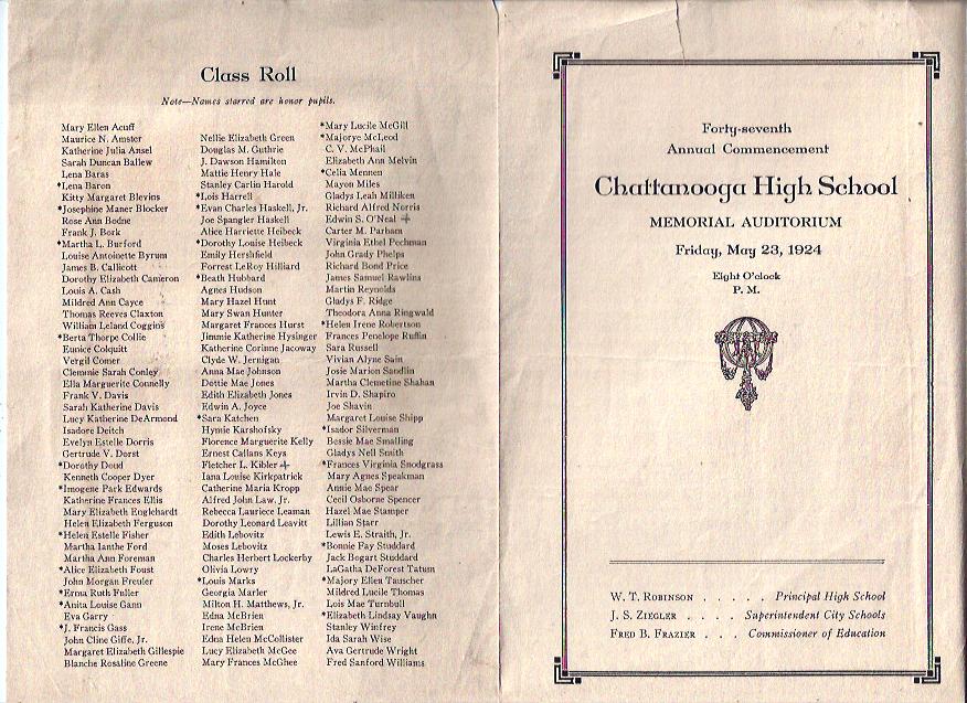 Image for Forty-Seventh Annual Commencment Chattanooga High School
