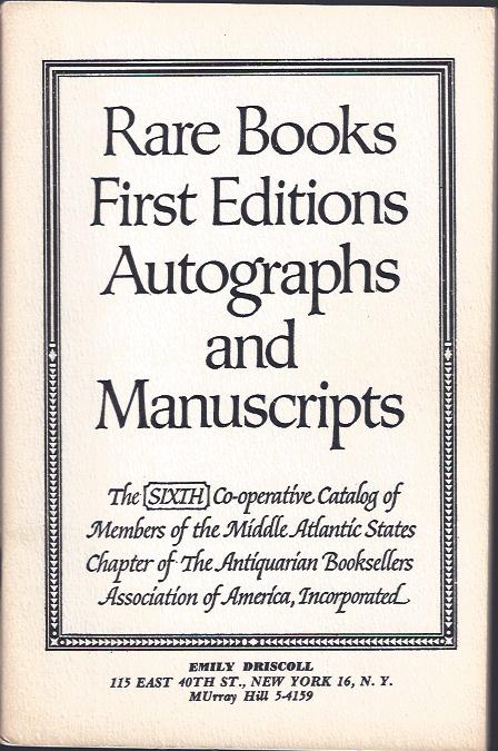 Image for Rare Books, First Editions, Autographs and Manuscripts
