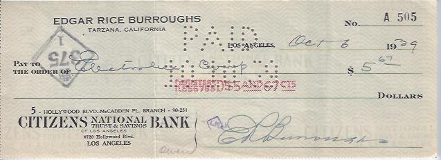 Image for Edgar Rice Burroughs Autograph