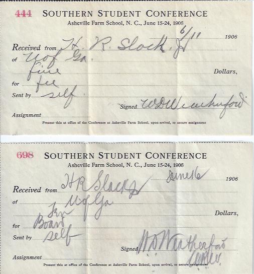 Image for W. D. Weatherford Autograph on Asheville Farm School Form