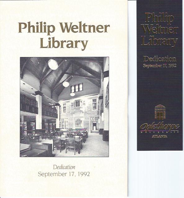 Image for Philip Weltner Library, Dedication Program