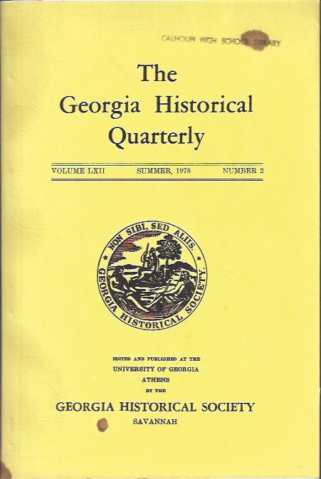 Image for The Georgia Historical Quarterly, Summer, 1978