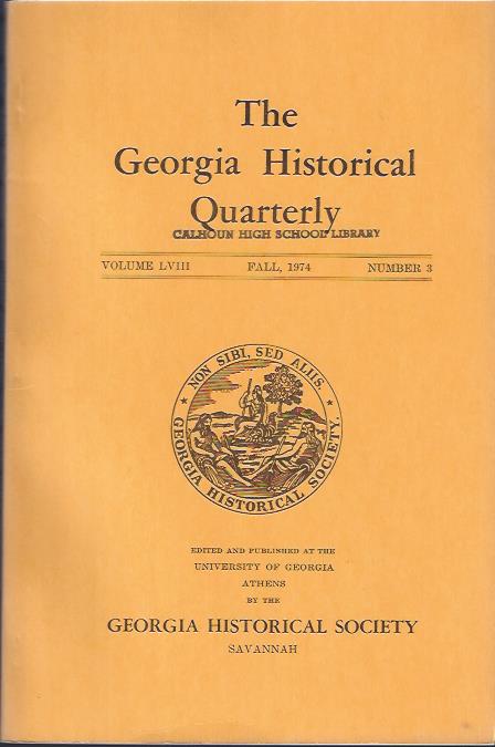 Image for The Georgia Historical Quarterly, Fall,1974