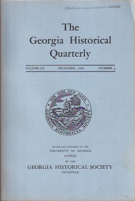 Image for The Georgia Historical Quarterly, December, 1968
