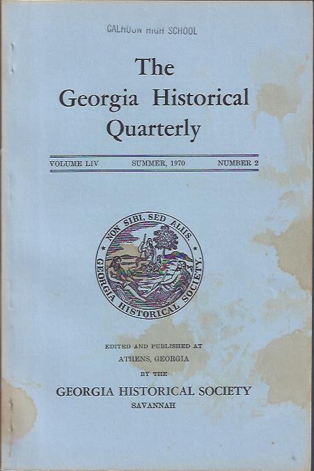 Image for The Georgia Historical Quarterly, Summer, 1970