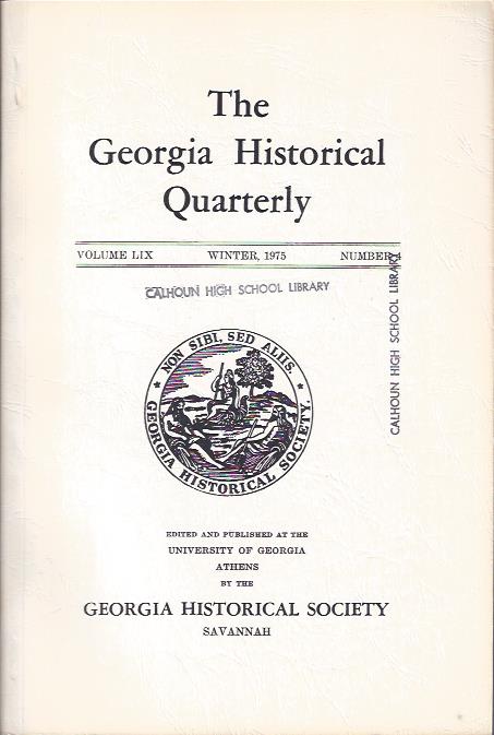 Image for The Georgia Historical Quarterly, Winter, 1975