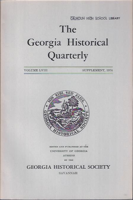 Image for The Georgia Historical Quarterly, Supplement, 1974