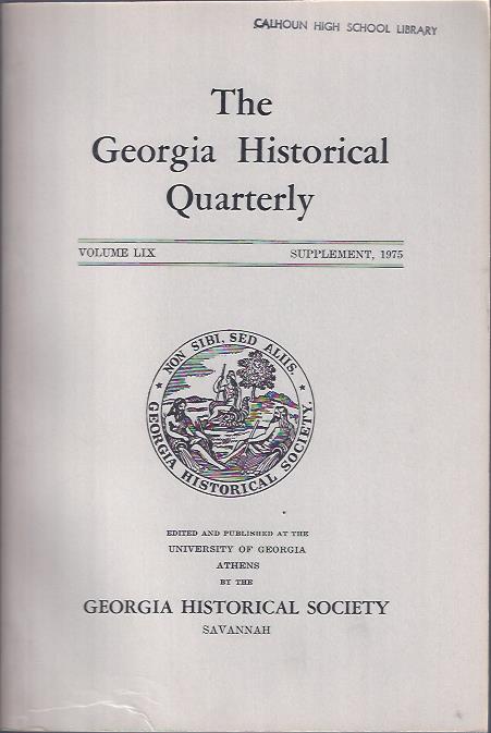 Image for The Georgia Historical Quarterly, Supplement, 1975