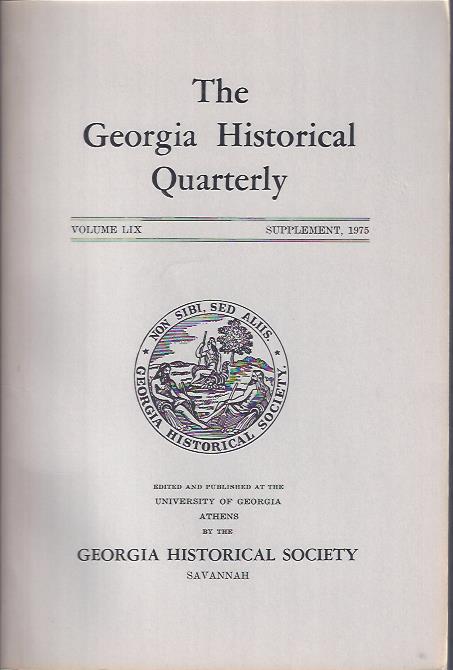 Image for The Georgia Historical Quarterly, Supplement, 1975