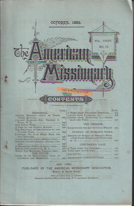 Image for The American Missionary, October, 1883