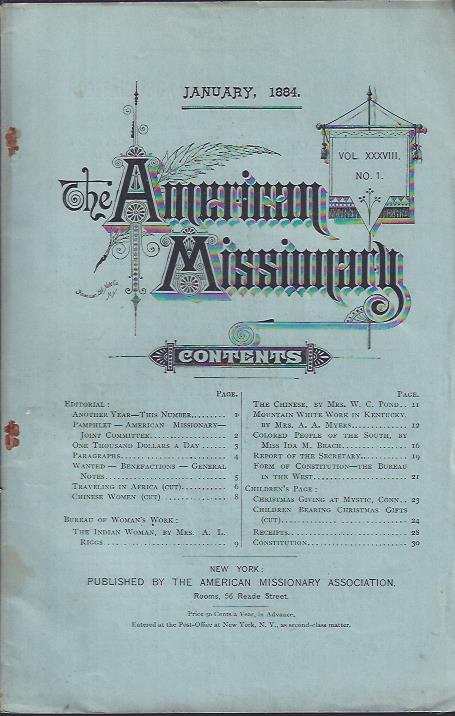 Image for The American Missionary, January, 1884