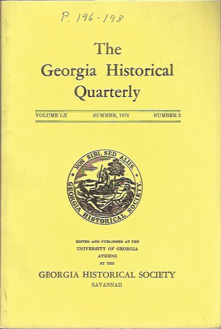 Image for The Georgia Historical Quarterly Summer, 1976