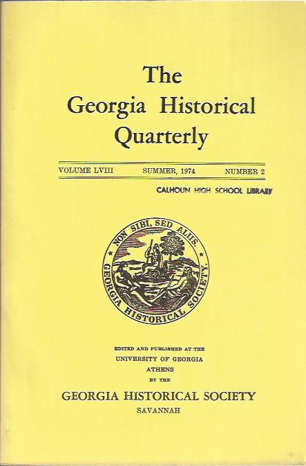 Image for The Georgia Historical Quarterly Summer, 1974
