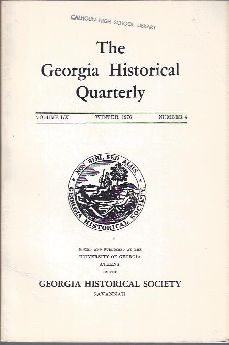 Image for The Georgia Historical Quarterly Winter, 1976