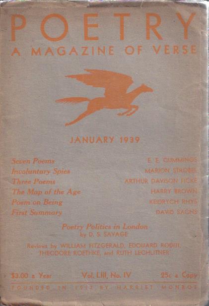 Image for Poetry, a Magazine of Verse January, 1939