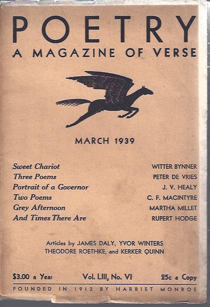 Image for Poetry, a Magazine of Verse March, 1939