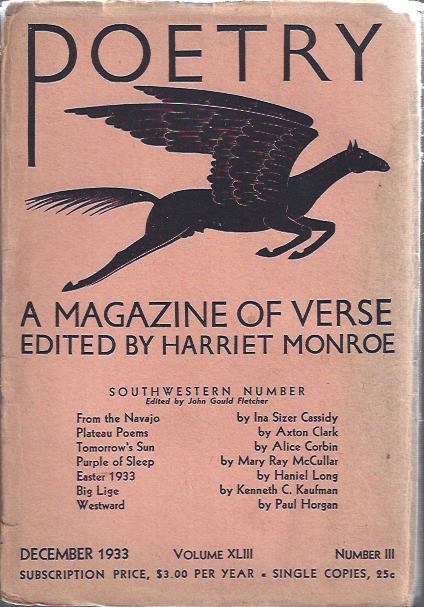 Image for Poetry, a Magazine of Verse December, 1933 (Southwestern Number)