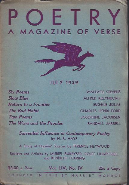 Image for Poetry, a Magazine of Verse July, 1939