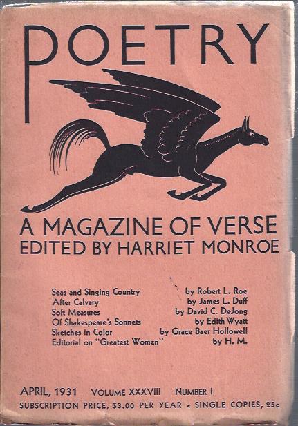 Image for Poetry, a Magazine of Verse April, 1931