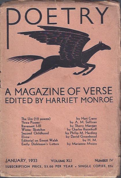 Image for Poetry, a Magazine of Verse January, 1933