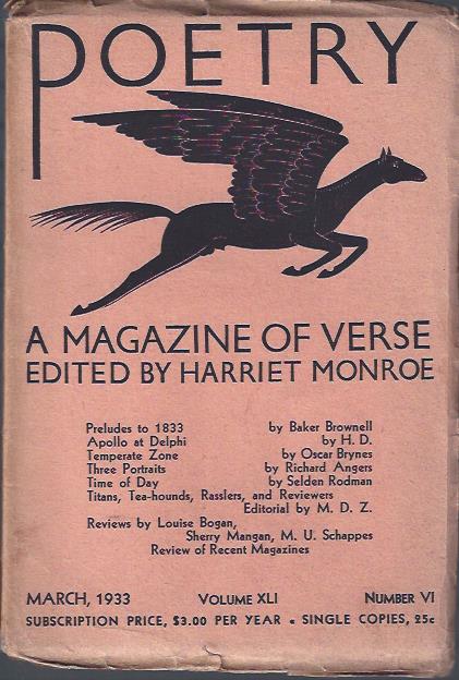 Image for Poetry, a Magazine of Verse March, 1933