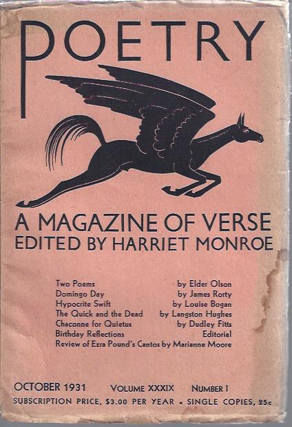 Image for Poetry, a Magazine of Verse October, 1931