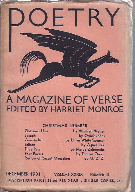 Image for Poetry, a Magazine of Verse December, 1931 : Christmas Number