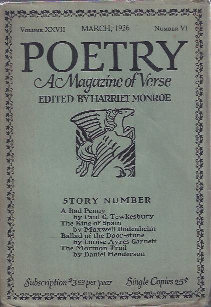 Image for Poetry, a Magazine of Verse March, 1926