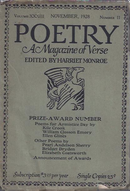 Image for Poetry, a Magazine of Verse November, 1928