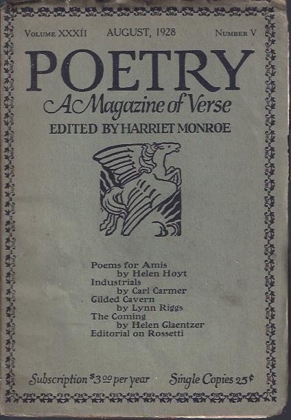 Image for Poetry, a Magazine of Verse August, 1928