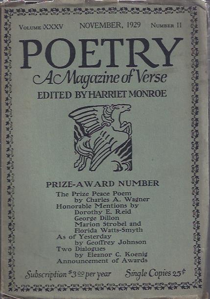 Image for Poetry, a Magazine of Verse November, 1929 : Prize-Award Number
