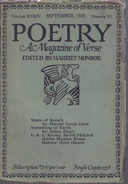 Image for Poetry, a Magazine of Verse September, 1929
