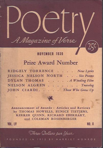Image for Poetry, a Magazine of Verse November, 1939