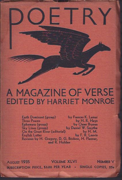 Image for Poetry, a Magazine of Verse August, 1935