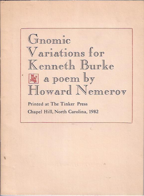 Image for Gnomic Variations for Kenneth Burke, a poem by Howard Nemerov