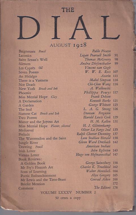 Image for The Dial, August, 1928