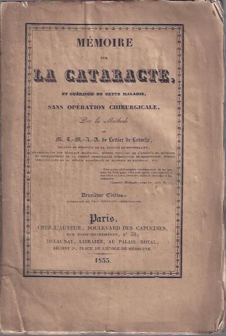 Image for Memoire Sur La Cataracte Et Guerison de Cette Maladie Sans Operation Chirurgicale