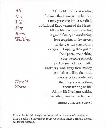 Image for All My Life I've Been Waiting -- Broadside