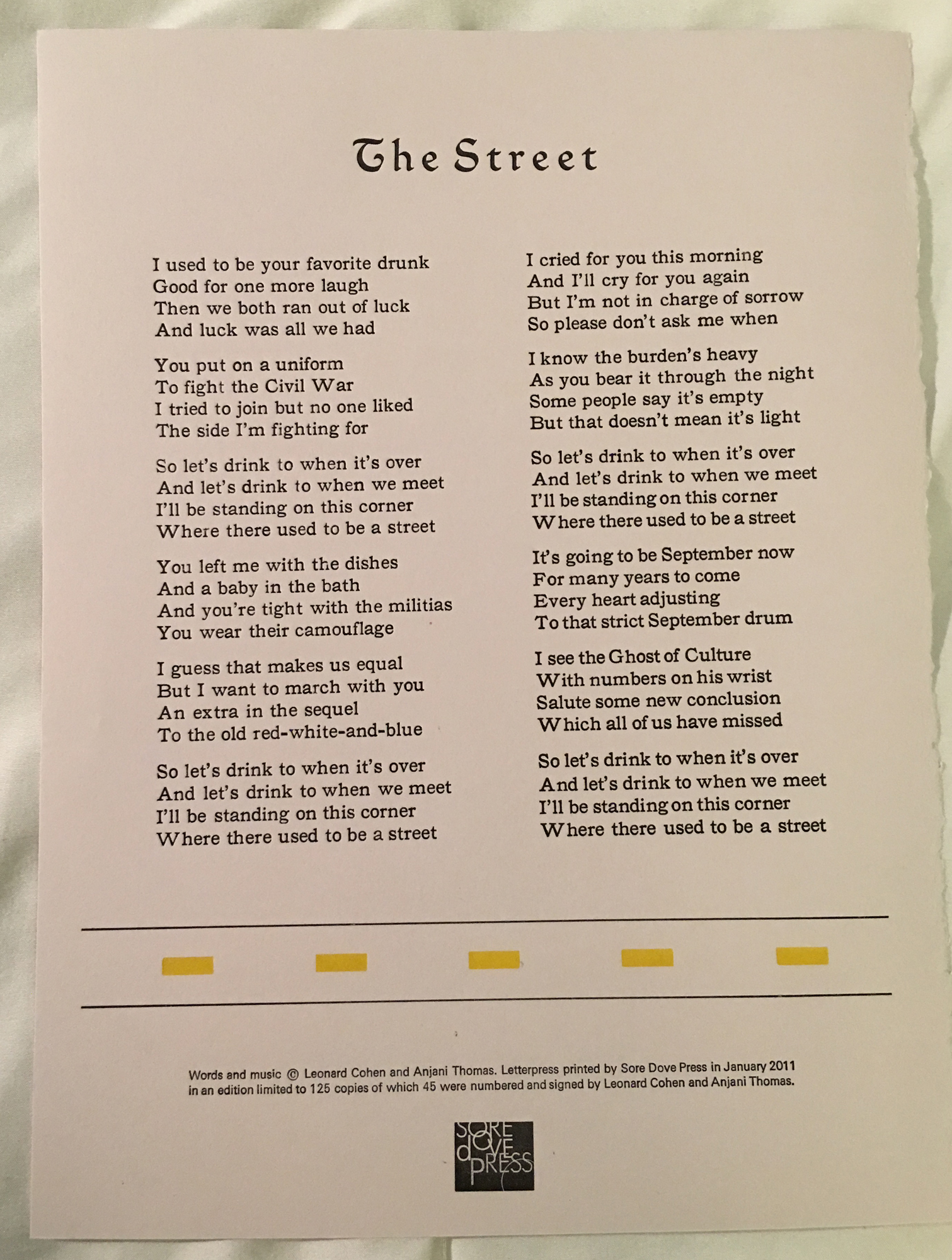 Image for The Street -- Broadside