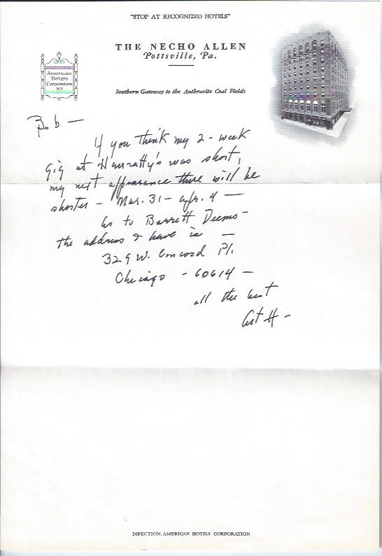 Image for Art Hodes - Autographed Letter