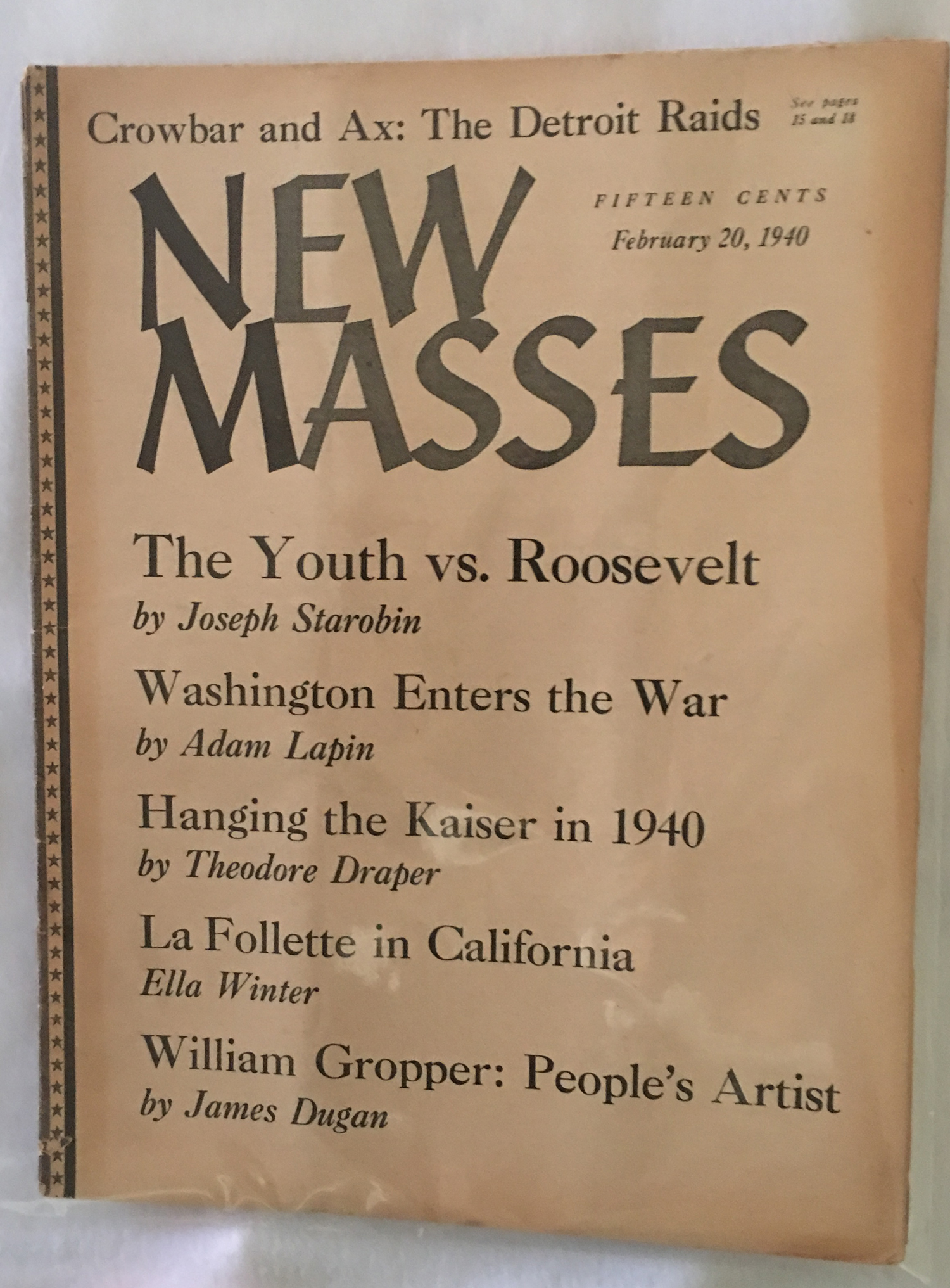 Image for New Masses, February 20, 1940.
