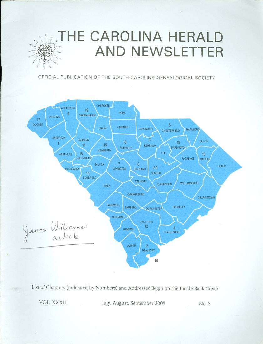 Image for The Carolina Herald and Newsletter Official Publication of the South Carolina Genealogical Society