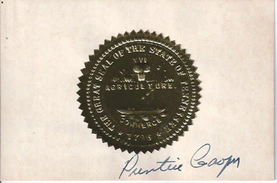 Image for Prentice Cooper, Autographed Card, Tennessee Governor