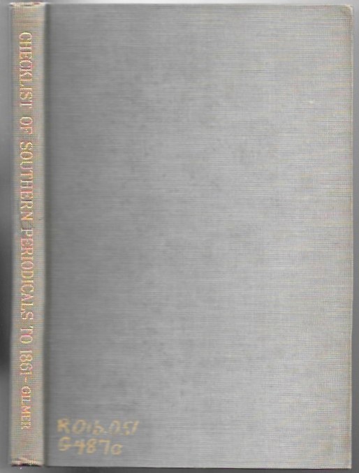 Image for Checklist of Southern Periodicals to 1861