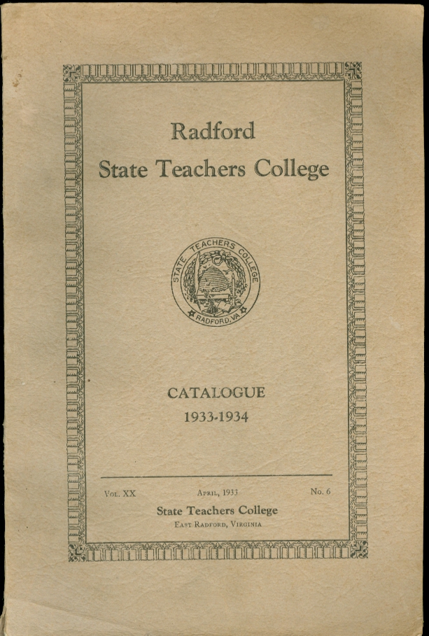 Image for Radford State Teachers College Catalogue 1933 - 1934